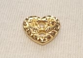 Heart shaped metallic button