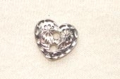 Heart shaped metallic button