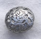 Antique silver finish metal button
