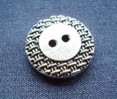 Metal silver finish button